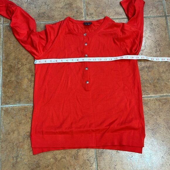 Theory Womens Long Sleeve half button down Wool Knit Sweatshirt size L - Picture 7 of 8